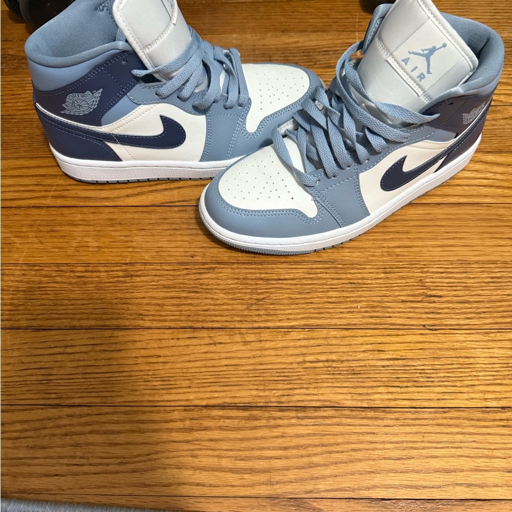 Jordan 1s Blue and White Sneakers